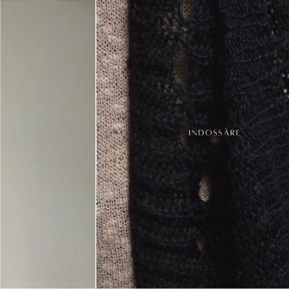 🖤SOFT BLACK KNIT OPEN WEAVE SCARF - Picture 3 of 3